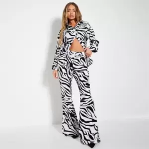 I Saw It First Animal Print Side Split Trousers Co-Ord - Black