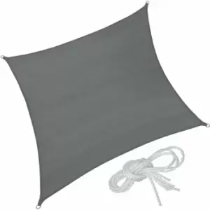 Sun shade sail square, grey - garden sun shade, garden sail shade, sun canopy - 300 x 300cm - grey