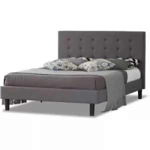 Modernique - Grey Fabric King 5ft Bed with Wooden Sprung Slatted Base - Grey