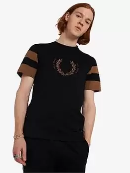 Fred Perry Bold Tipped T-Shirt, Black, Size S, Men