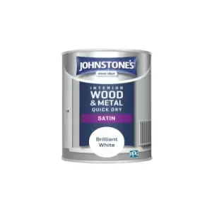 Johnstone's Interior Quick Dry Satin Brilliant White 750ml - Brilliant White