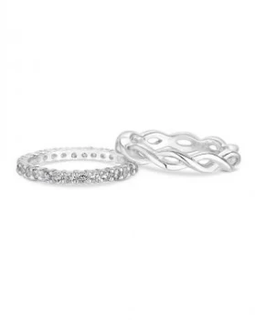 Simply Silver Infinity Double Ring Set