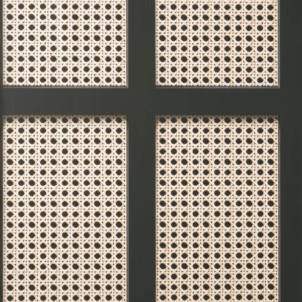 Cane Panel Black Wallpaper Black