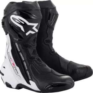 Alpinestars Supertech R Vented Motorcycle Boots, black-white, Size 44, black-white, Size 44
