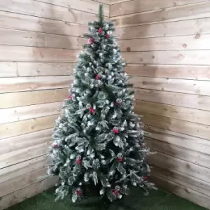 Premier Decorations Ltd - Premier Christmas Tree 8ft New Jersey Spruce pvc pe Bristle Festive Berries Cones