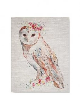 Graham & Brown Watercolour Floral Owl Canvas