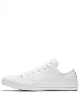 Converse Chuck Taylor All Star Leather Ox - White/White, Size 7.5, Men