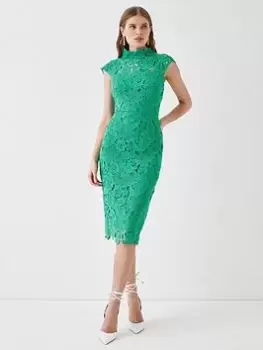 COAST Lace Applique Pencil Dress - Green, Size 12, Women