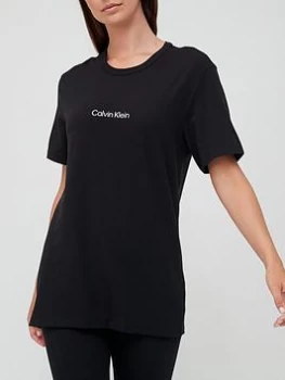 Calvin Klein Branded Crew Neck Lounge T-Shirt - Black Size XS Women