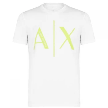 Armani Exchange Neon Rubber Logo T-Shirt White Size M Men