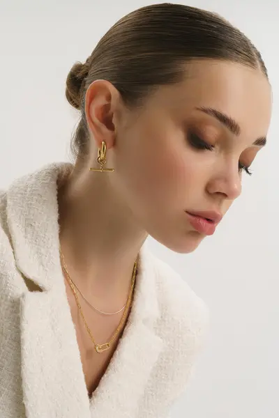 Elk & Bloom Chunky 18K Gold Thick Hoops Gold