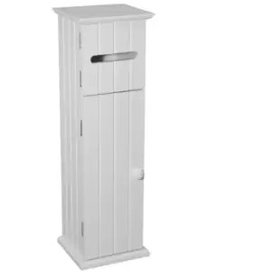 American cottage - Shaker Toilet Roll Holder / Storage Cupboard - White - White