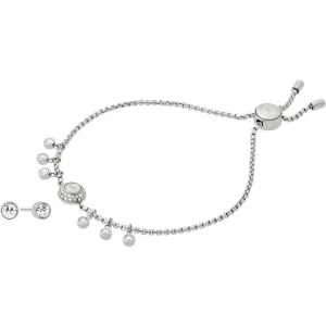 Ladies Michael Kors Silver Plated Bracelet & Earring Gift Set MKJ6896040