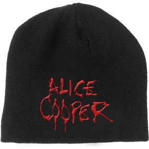 Alice Cooper - Dripping Logo Mens Beanie Hat - Black
