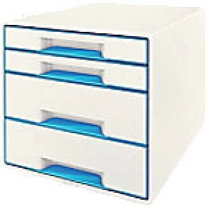 Leitz Desk Drawer Unit WOW Cube Plastic White, Blue 28.7 x 36.3 x 27 cm