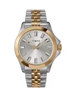 Timex Kaia 3-Hand Two-Tone With Silver Dial And Crystal Accents Two-Tone Silver-Tone Women'S Watch