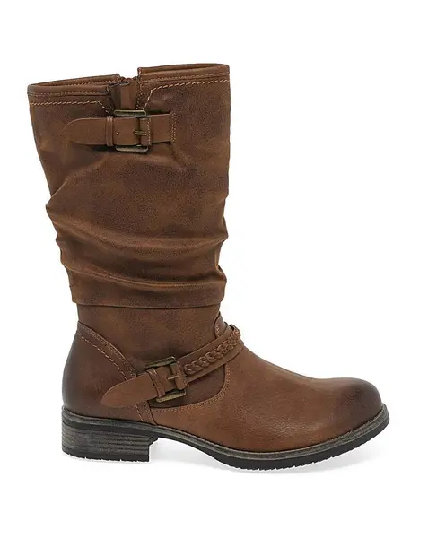 Rieker Estella Standard Fit Calf Boots NUT Female 6 1/2 EJ04605