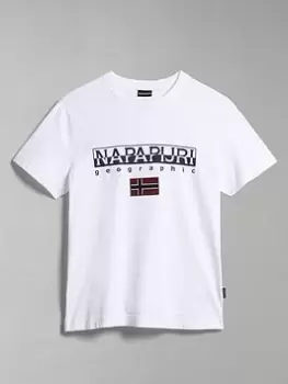Napapijri Ayas Flag T-Shirt - White, Size L, Men