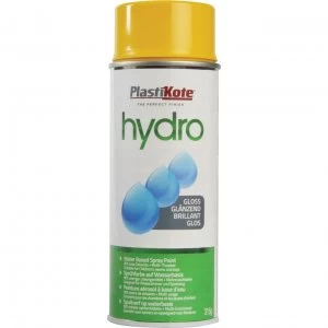 Plasti-Kote Hydro Spray Paint Gloss Yellow 350ml