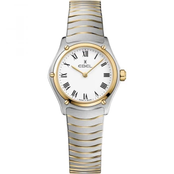 EBEL Womens Sport Classic 24mm White Dial Two Tone Bracelet Watch