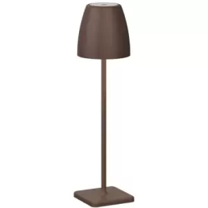 Digby 38cm Outdoor Portable Lamp Sandy Rust Brown Aluminium LED 2W 207Lm 3000K IP54 dc Switched usb Wire - Merano