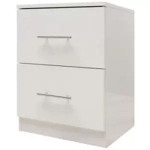 Helston Modern Bedside Cabinet - White Gloss