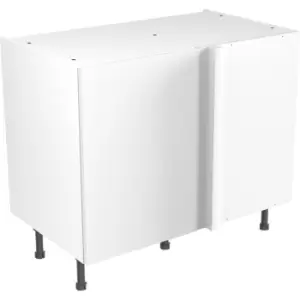 Kitchen Kit Flatpack Slab Kitchen Cabinet Base Blind Corner Unit Ultra Matt 1000mm in White MFC