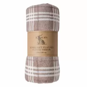 Crossland Grove Checkmate Rolled Fleece Taupe 1400x1800mm