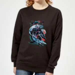 Aquaman Black Manta & Ocean Master Womens Sweatshirt - Black - XS