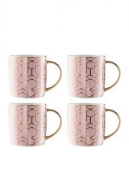 Waterside 4 Piece Tallulah Pink & Gold Mug Set