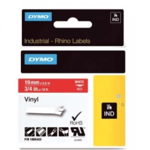 Dymo 1805422 White on Red Label Tape 19mm x 5.5m