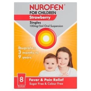 Nurofen for Children Suspension Singles Strawberry x 8