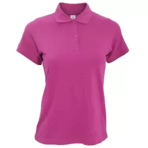 B&C Safran Pure Ladies Short Sleeve Polo Shirt (XS) (Fuchsia)