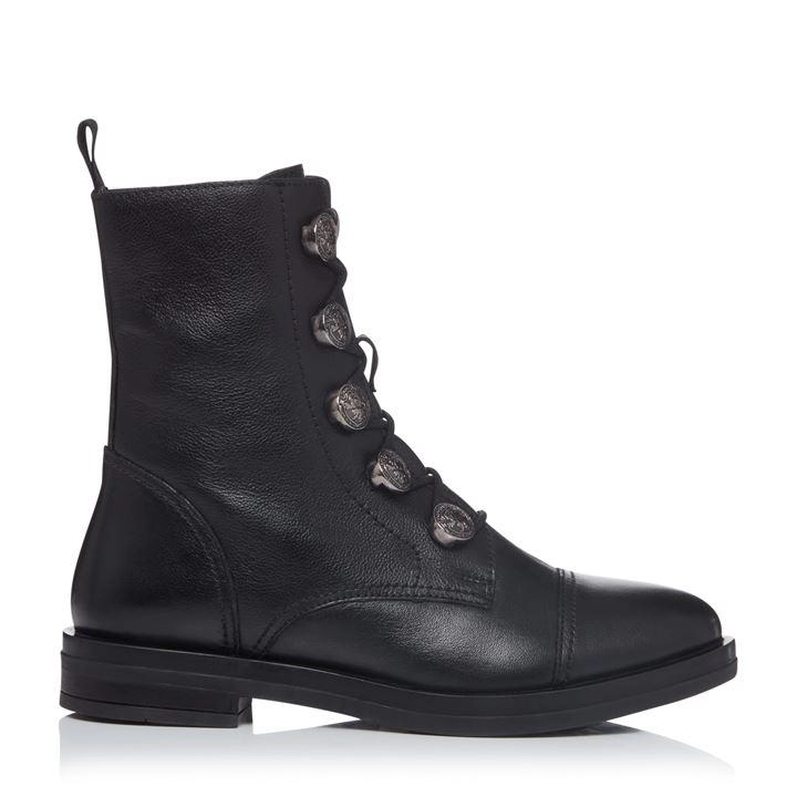 Bertie Black Leather 'Poster' Ankle Boots - 3