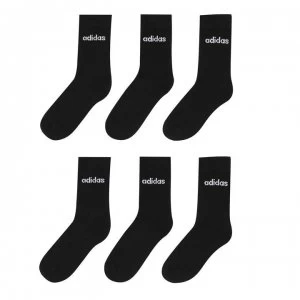 adidas 6 Pack Crew Socks Juniors - Black