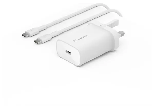 Belkin USB-C PD 3.0 PPS Wall Charger 25W + USB-C Cable WCA004my1MWH-B6