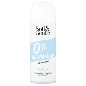 Soft and Gentle 0 percent Aluminium Dry Deodorant - Active 150ml