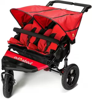 Out n About Nipper Double V4 Pushchair, Red