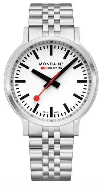 Mondaine MST.4101B.SJ.2SE Stop2Go (41mm) Classic White Dial Watch