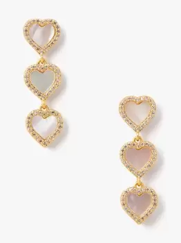 Kate Spade Take Heart Linear Earrings, Clear/Gold, One Size