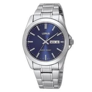Lorus RJ603AX9 Mens Classic Silver Bracelet Dress Watch with Blue Dial