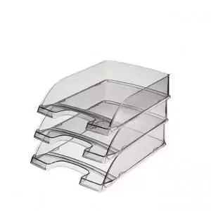 Leitz Plus Letter Tray, Transparent A4. Glass clear - Outer carton of