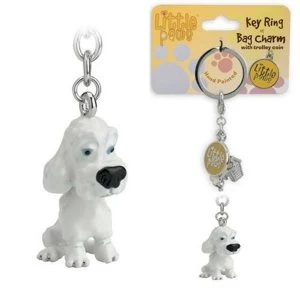 Little Paws Key Ring Poodle White