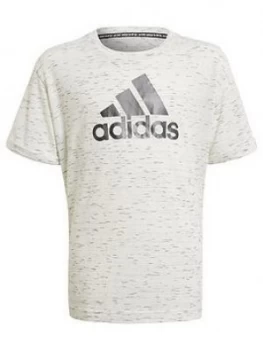 adidas Girls Junior Badge Of Sport T-Shirt - White/Black, Size 9-10 Years, Women