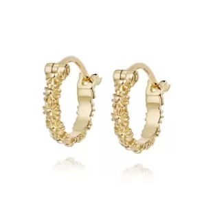 Daisy London Jewellery 18ct Gold Plate Iota Daisy Hoop Earrings 18ct Gold Plate