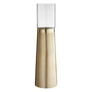 60cm Pillar Candle Holder in Brushed Gold Effect