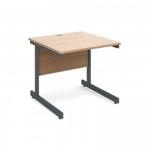 Contract 25 Straight Desk 800mm x 800mm - Graphite Cantilever Frame b
