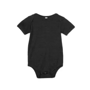 Bella + Canvas Baby Jersey Short Sleeve Onesie (3-6 Months) (Dark Grey Heather)
