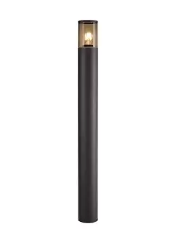 90cm Bollard Post Lamp 1 x E27, IP54, Anthracite, Smoked