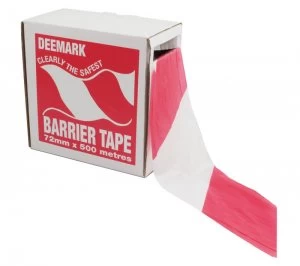 Barrier Tape Disp 72mmx500m Rd/wht Plyth